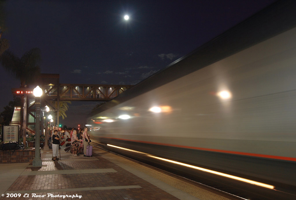 The Southwest Chief Under an October Moon