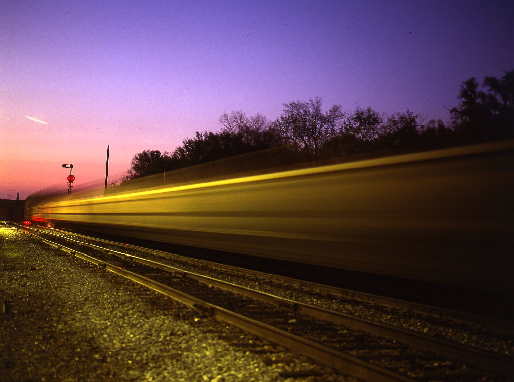 Time exposure of freight train