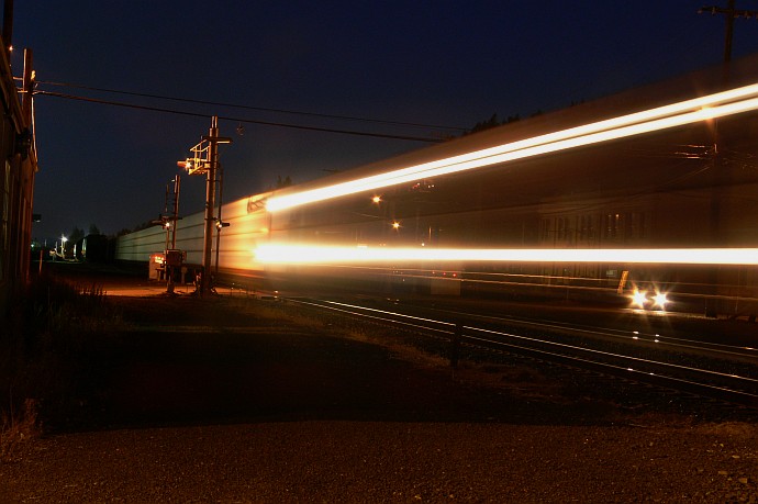Train running thru Chehalis, Wa