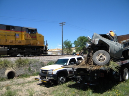 Union Pacific train hits Truck