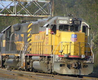 UP 1215 and a D & RG Loco Switching at the Yard