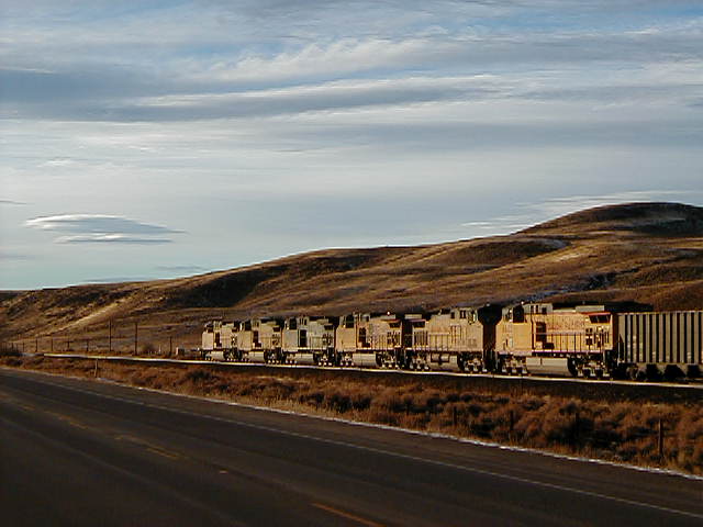 UP 6497 empty Coal Train West Bound on Moffat Sub West Of Sulpher Springs