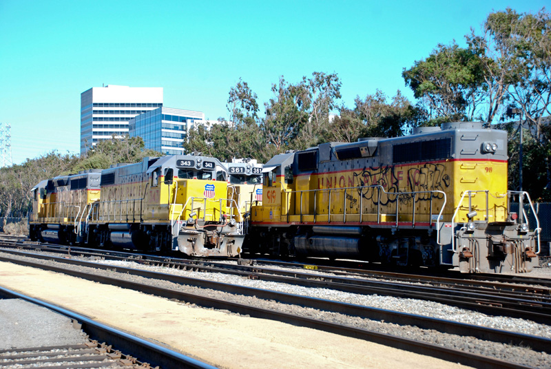 UP MOTIVE POWER IN THEIR SOUTH CITY YARD