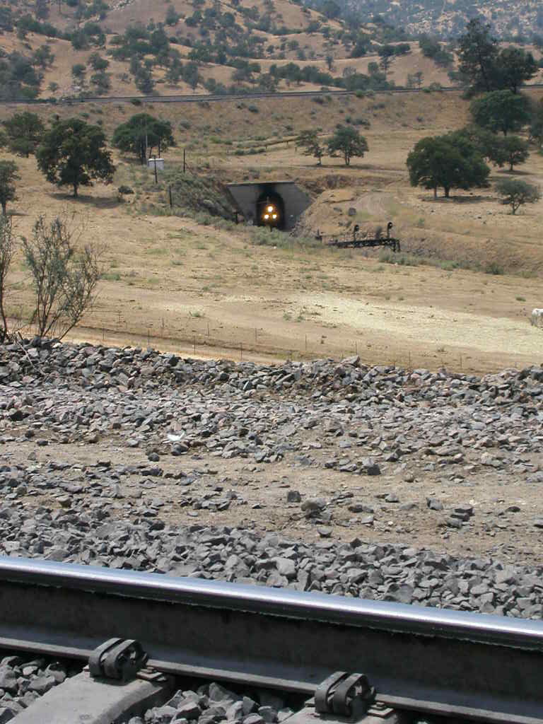UP train heading up out of tunnel 9 @ tehachapi
