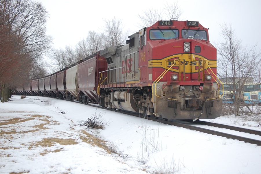 War Bonnet on grain train Del;avan Il 2-28-2013