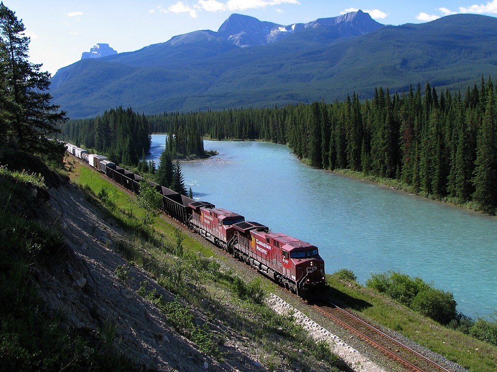 Westbound at Castle Mountain