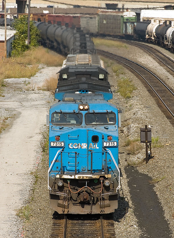Westbound NS freight 69Q with an ex-Conrail leader