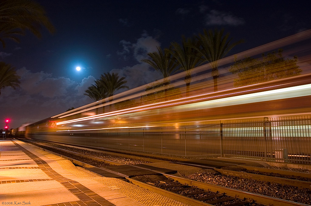Westbound under a Full Moon